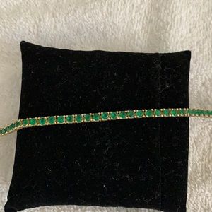 Sterling silver bracelet with green stone